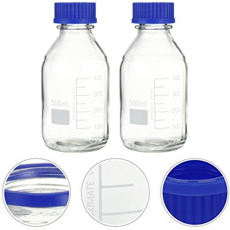 POPETPOP 2 pcs Cam reaktif şişesi Medya Depolama Şişeleri ile vidalı kapak Dar Ağız Bilimsel reaktif şişesi Örnek Şişe için Lab