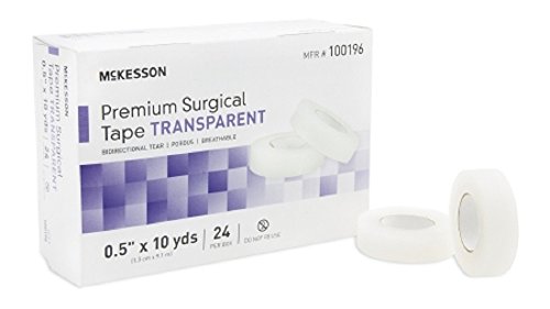 McKesson 100196 Premium Cerrahi Bant, Şeffaf, 1/2 Genişlik, 10 yd. Uzunluk, 0.5 Genişlik, 360 Uzunluk (240'lık Paket)