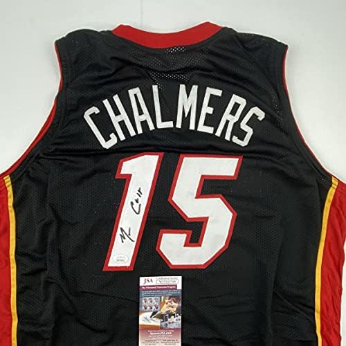 İmzalı / İmzalı Mario Chalmers Miami Siyah Basketbol Forması JSA COA