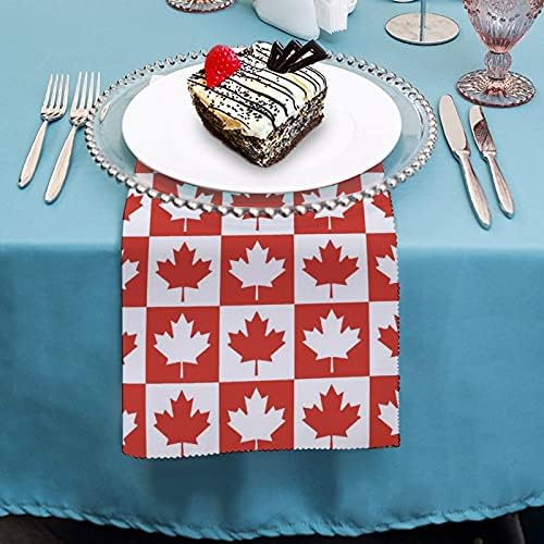 Akçaağaç yaprağı Kanada CA Bayrak Baskı Akşam Yemeği Masa Örtüsü Peçeteler Komik Peçete Bez Set Yıkanabilir Günlük Kullanım