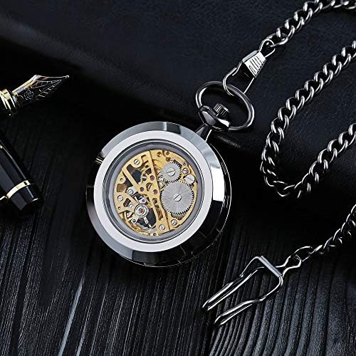 OIFMKC cep saati TİEDAN Şeffaf İskelet Mekanik cep saati Klasik Açık Yüz Tasarım El-Sarma Erkek Saat Relogios, Retro Bronz