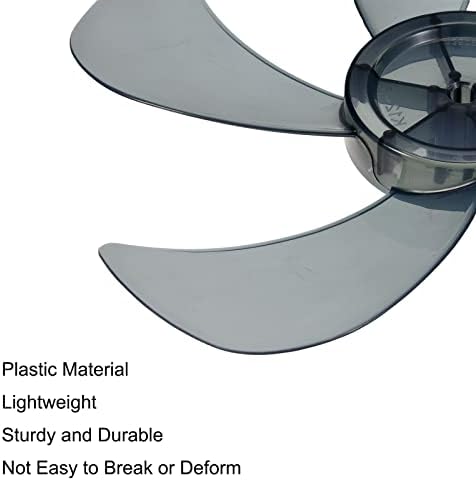 MECCANIXITY Plastik Fan Vane Değiştirme 5 Vanes ile Somun Kapak için 12 İnç Ayakta Fan Masa Fanı, saydam Gri 2 Paketi