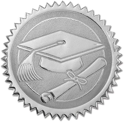 PaperDirect Kabartmalı Mezuniyet Kapağı ve Diploma Gümüş Sertifika Mühürleri, 102 Paket