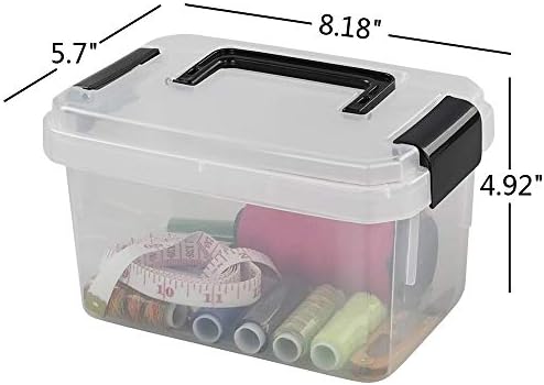 CadineUS Mini Şeffaf Kapaklı Saklama Kutuları, 2 Litrelik Plastik Kutular, 4'lü Set