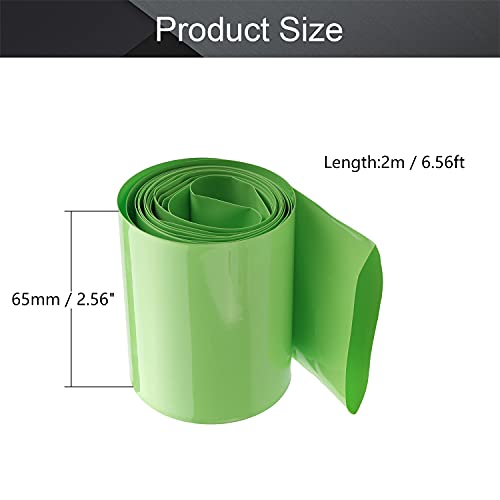 Othmro pil Shrink Wrap PVC ısı Shrink boru düz Genişliği 65mm, uzunluk 2.5 m için Büyük pil paketi güç yeşil