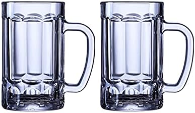 Bira bardağı Cam Bira kulplu kupalar 2 Set Züccaciye Içecek ıçme Bardak Su Şarap Suyu Bar Yemek Dekor Yenilik Hediye 14 Oz Bira