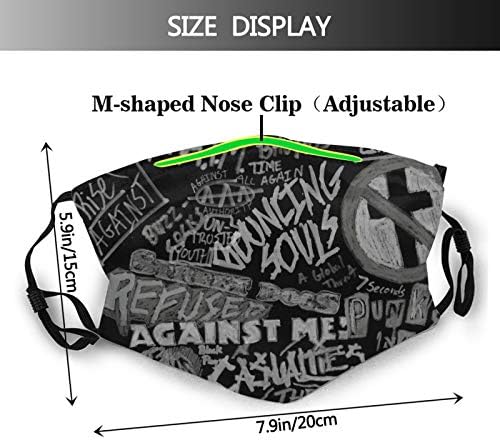 Punk Tarzı Yüz Maskesi, Serin Siyah Balaclava Yıkanabilir Kullanımlık Erkekler Kadınlar için Yetişkin