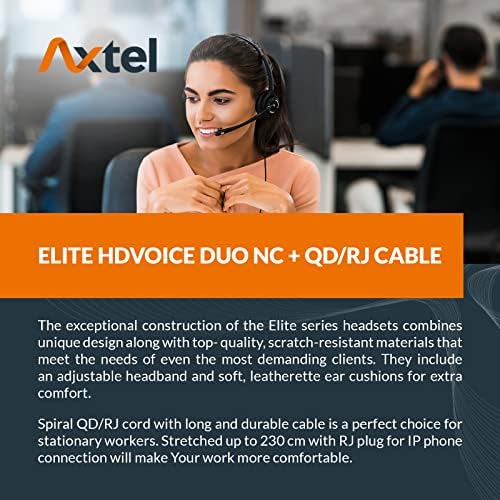 Axtel Bundle Elite HDvoice Duo NC, AXC-03 Kablo | Gürültü Engelleme Özelliğine Sahip - Yealink T2, T4, T5 Serisi IP Telefonlarla