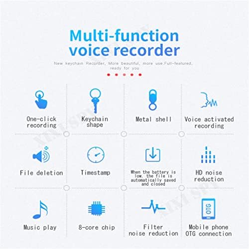 YLHXYPP Mini Ses Aktif Kaydedici Dijital Kayıt Dinleme Cihazı Ses Profesyonel Kulaklık Ses Mikro (Renk: Siyah, Boyutu: 8 GB)