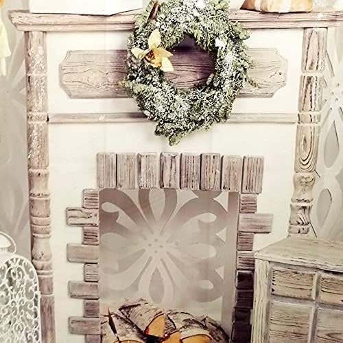 HUAYI 6. 5x5ft Beyaz Noel Zemin Fotoğraf Geyik ve Şömine Fotoğraf Arka Plan Parti Sahne oda duvar dekorasyonu Kış fotoğraf kabini