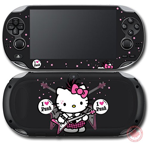 Hello Kitty Punk CİLT STİCKER ÇIKARTMA VİNİL KAPAK PS Sony PlayStation Vita için