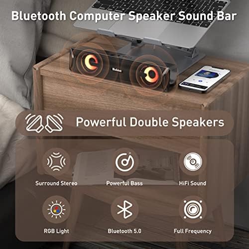 Bilgisayar Hoparlörleri Bluetooth Masaüstü Soundbar-HiFi Stereo Ses RGB Oyun Mini Subwoofer Kablosuz / AUX Kablolu USB Güç Masası