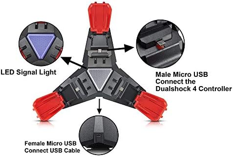 XFUNY Denetleyici Şarj İstasyonu Xbox one ile Uyumlu, USB Üçlü Denetleyici Şarj istasyonu Denetleyici şarj Standı ile LED Sinyal