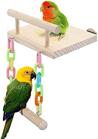 Filhome Kuş Levrek Standı Oyuncak, Papağan Kuş Kafesi Platformu ve Salıncak Spor Aksesuarları için Parakeets Cockatiels, Conures,
