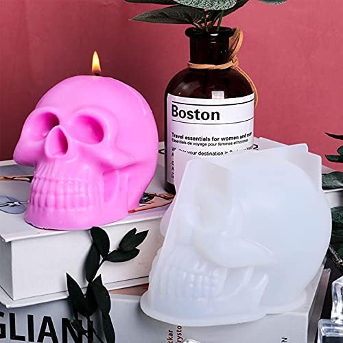 Kafatası Silikon Kalıp Mum Yapımı için, 3D Cadılar Bayramı Epoksi Reçine Sabun Çikolatalı Kek Beton Polimer Sanat Zanaat DIY