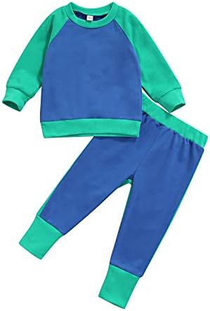 Erkek bebek Kız Kış Giyim Seti, Yastıklı Uzun Kollu T-shirt Üst Pantolon Yenidoğan Sıcak Spor Giyim
