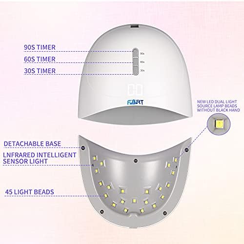 UV jel tırnak lambası, FORT 36 W LED tırnak kurutucu ışık için jel Lehçe, akıllı zamanlayıcı sensörü ve lcd ekran için uygun