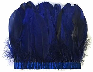 1 Yard - Lacivert Kaz Palet Parried Boyalı Tüy Trim Headdress, Elbise, Parti Craft Kaynağı / Mehtap Tüyü