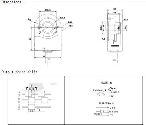 CALT 8mm Şaft Optik Enkoder Kiti Parçaları 1000P / R AB2 Faz Gerilim Çıkışı