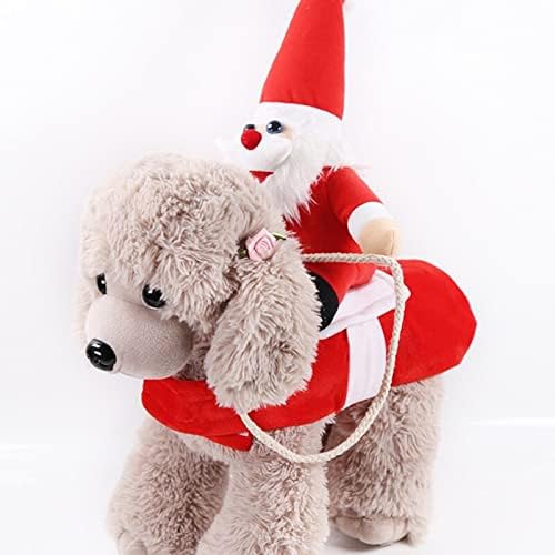Oyalma Komik Pet Köpek Giysileri Noel Sürme Elbise Sıcak Giyim Parti Giyinme Up Cosplay Giyim Küçük Köpekler Için Giysi-Kırmızı-XXL
