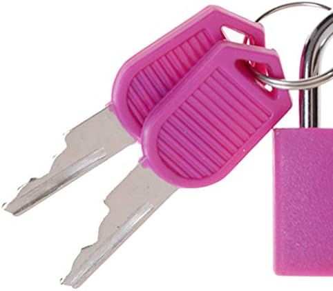 Bonarty Mini Anahtarlı Güvenlik Asma Kilit Güvenli Bagaj Kilidi Bavul Seyahat Alet Kutusu Kasa-Pembe