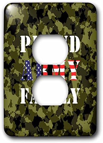 3dRose lsp_271867_6 Askeri kamuflaj dokusu. Gururlu ORDU ailesine mesaj at. Amerikan bayrağı Fiş Çıkış Kapağı