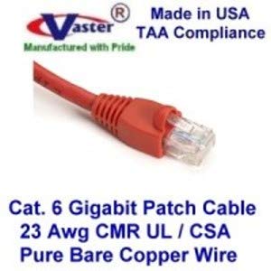 Süper E Kablo SKU - 81977-ABD'de üretilmiştir-kırmızı-95 FT-UTP Cat.6 Ethernet Yama Kablosu-UL CMR 23AWG