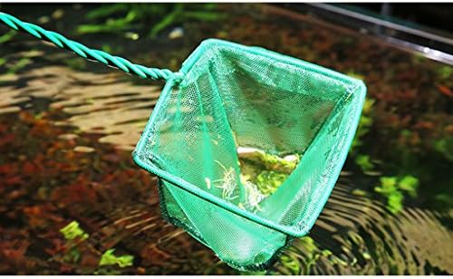homozy 2 Parça Akvaryum Balık Ağı-Hızlı Yakalamak Örgü Tel Net Plastik Saplı Tüm Balıklar için Güvenli, 4 & 3 İnç Yeşil