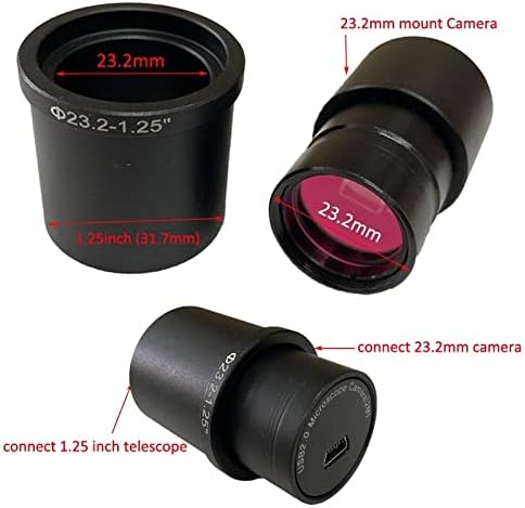 TYZK Mikroskop Kiti 23.2 mm 30mm 30.5 mm 1.25 İnç C Dağı Teleskop Adaptörü Mikroskop Lens Adaptörleri (Renk: 1.25 İnç)