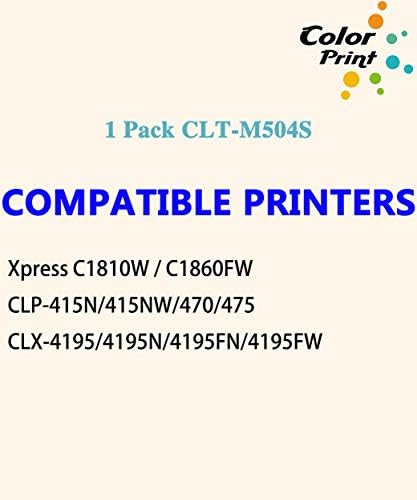 1-Pack ColorPrint Uyumlu 504 S Eflatun Toner Kartuşu Değiştirme için CLT-504S CLT504S CLT-M504S M504S Xpress ile Çalışmak C1810W
