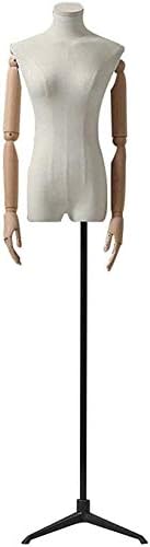 KANULAN MannequinsAccessories Manken Giyim Mağazası Pencere Ekran Profesyonel Terziler Kukla Torso ile Arms ve Siyah Tripod Tabanı