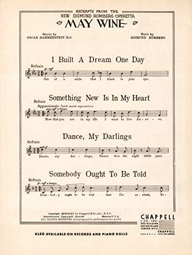 Sigmund Romberg CENTRAL PARK'TA Herbert ve Dorothy Fields/Michael Todd 1944 Broadway Notaları