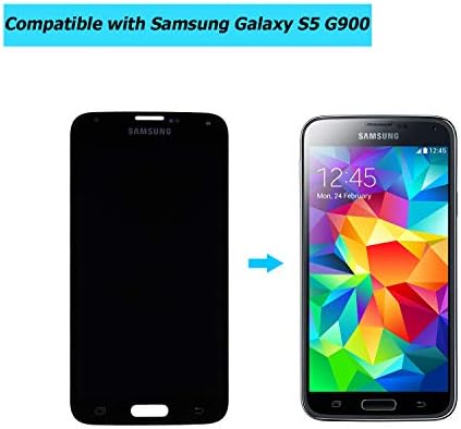 E-YIIVIIL AMOLED Samsung Galaxy S5 SM-G900F SM-G900I SM-G900M SM-G900T G900H SM-G9008W ile Uyumlu Araç Seti ile LCD Dokunmatik