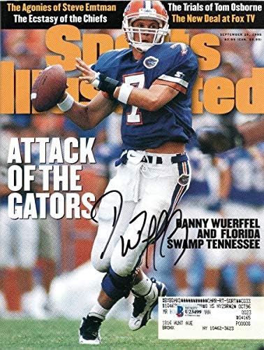 Danny Wuerffel İmzalı Florida Timsahları Sports Illustrated 9/25/95 Beckett Kimliği Doğrulandı-İmzalı Üniversite Dergileri