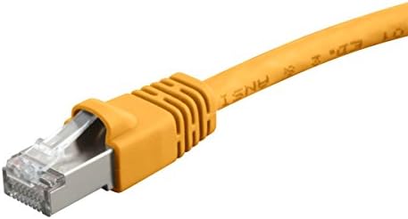 Monoprice 124311 Cat6A Ethernet Yama Kablosu-Ağ İnternet Kablosu-RJ45, 550 MHz, STP, Saf Çıplak Bakır Tel, 10G, 26AWG, 0,5 ft,