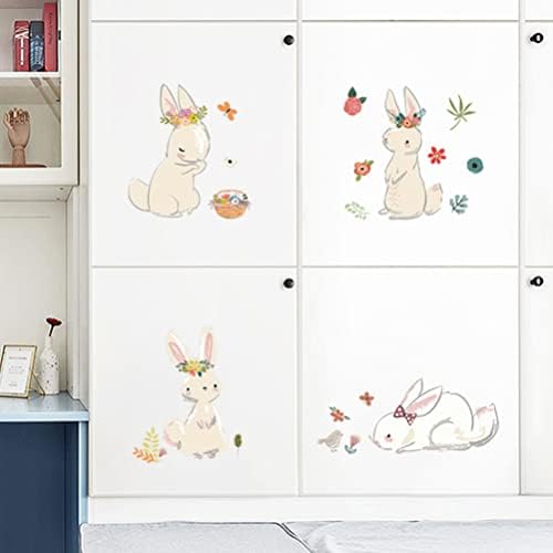 Kisangel 2 Takım Bunny duvar çıkartmaları Çıkarılabilir Tavşan Kelebek Duvar Çıkartması DIY Dekorasyon Kreş Erkek Bebek Kız Yatak