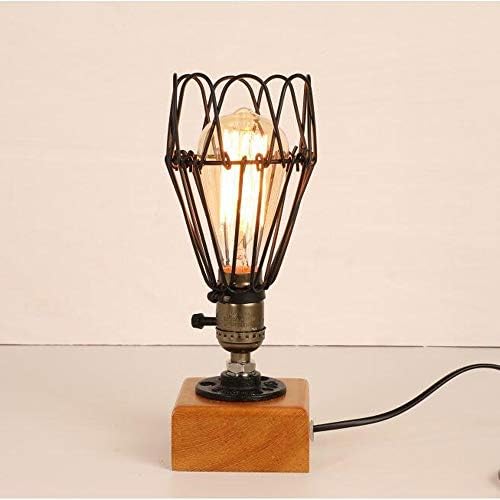 WNDFX Sevimli Loft Vintage Endüstriyel Masa Lambası Tabanı E27 Edison Led Masa masa lambaları Başucu Antika Ahşap Masa Accent