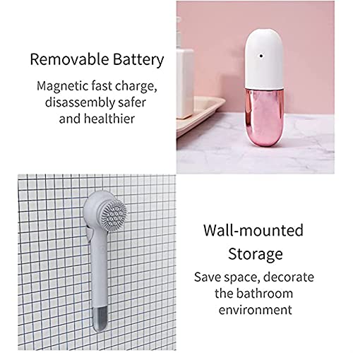 Duş için WPHGS Elektrikli Vücut Fırçası, Elektrikli Vücut Fırçası Elektrikli Duş Fırçası İsteğe Bağlı, 3 Hız Modu, Su Geçirmez
