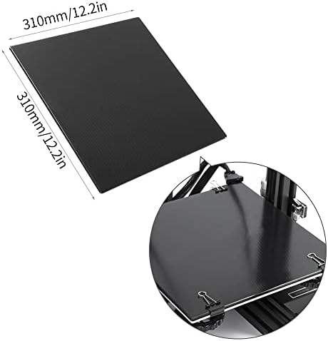 Fesjoy cam plaka, CR-10 Ultrabase cam Plaka Kendinden yapışkanlı Inşa Yüzey 310310mm için CR-10 / CR-10S 3D yazıcı yatağı ısıtmalı