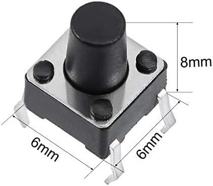 uxcell 6x6x8mm Paneli Mini / Mikro / Küçük PCB Anlık Dokunsal Inceliğini Push Button Anahtarı DIP 19 ADET