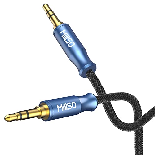 MillSO Aux Kablosu 3.5 mm Erkek Erkek 8 FT Stereo Ses Kablosu Naylon Örgülü Aux Kablosu Uzatma Kulaklıklar, Akıllı Telefonlar,