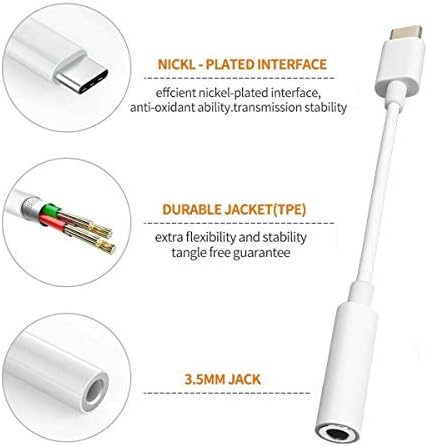 Boon Earthie Siyah USB C Tipi C Adaptörü Bağlantı Noktası 3.5 MM Aux Ses Jakı Kulaklık Kulaklık Kablosu USB Müzik Şarkı Dinlemek