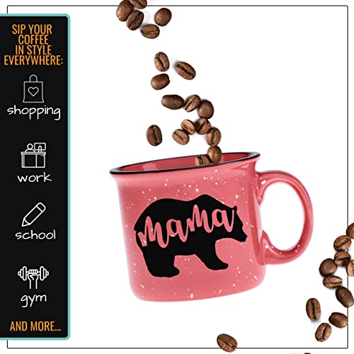 Anne, Anne, Kadın, Eş için Mama Bear Kahve Kupası-Onun için Benzersiz Eğlenceli Hediyeler, Anneler Günü, Noel (Mercan)