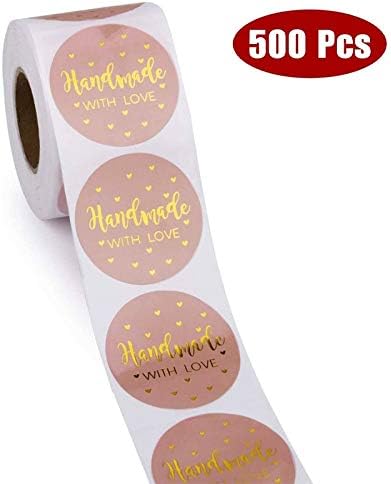 Kaithera 50-500 adet El Yapımı Aşk Kağıt Çıkartmalar 25mm Yuvarlak Yapışkanlı Etiketler Pişirme Düğün Dekorasyon Parti Dekorasyon