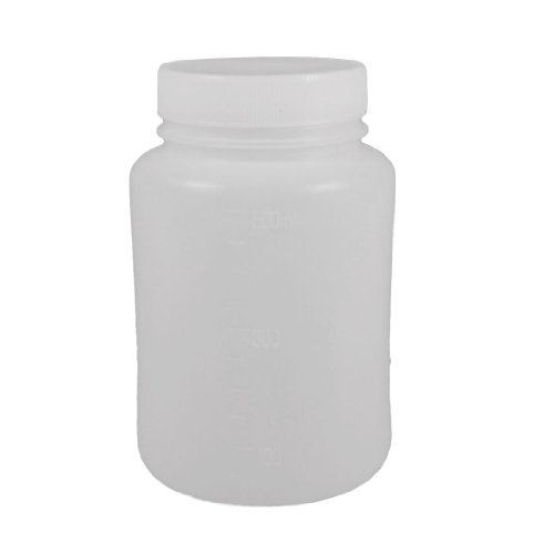 uxcell a12101800ux0403 Laboratuvar Kimyasal Saklama Kutusu Beyaz Plastik Widemouth Şişe 500 Ml