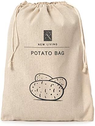 Patates Torbası / Organik Keten Malzemeler / Eko Ürün | Yeni Yaşam / Gıda Saklama Çantası / 26 38