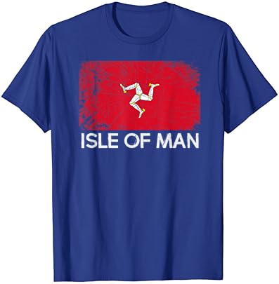 Manx Bayrak T-Shirt / Vintage Made In Isle of Man Hediye