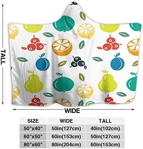 Sevimli Meyve Desen Özel Kapüşonlu Battaniye ile Resim Tasarım Kendi Battaniye Giyilebilir Battaniye Anti-Boncuklanma Yumuşak