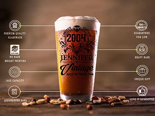 Prezzy Kişiselleştirilmiş Vintage 18 Yıl Sınırlı Sayıda Bira Bardağı 2004 Doğum Günü Içme Fincan Baba Est 2022 Pint Gözlük 16