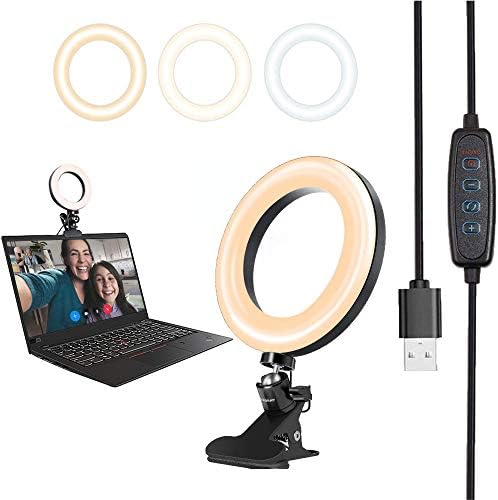 LED dolgu ışığı Kısılabilir 3 Renk Modu Aydınlatma Kiti Video Konferans Dizüstü bilgisayar monitörü Selfie halka ışık